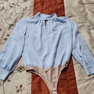 Light Blue Long Sleeve Bodysuit